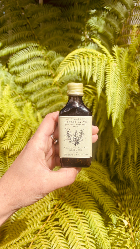 Herbal Salve for Face, Hair and Body - Ylang Ylang and Rosemary