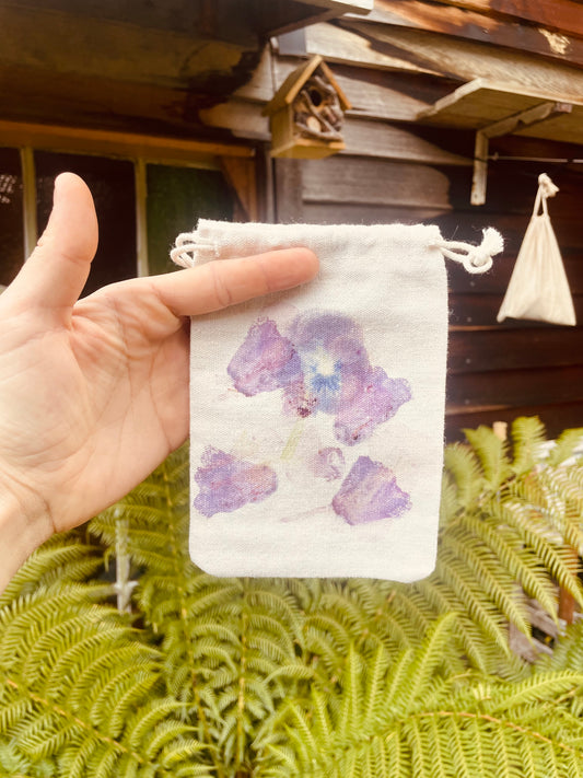 Fushcia and Viola Herb Drying Bag