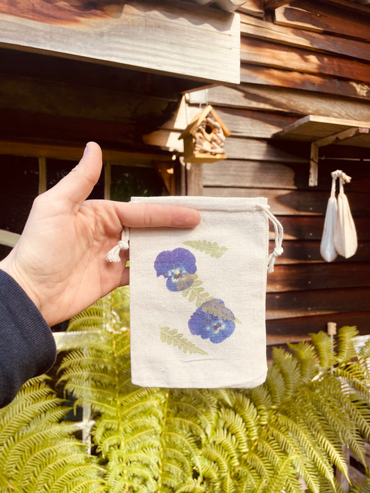 Viola and Fern Herb Drying Bag